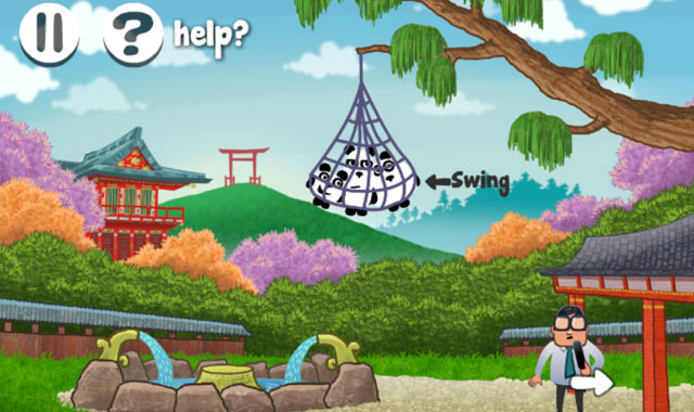 Captura del juego 3 Pandas en Japón