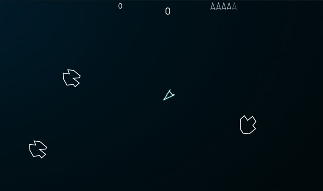 Captura del juego Atari Asteroids
