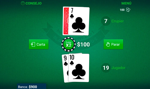 Captura del juego BlackJack