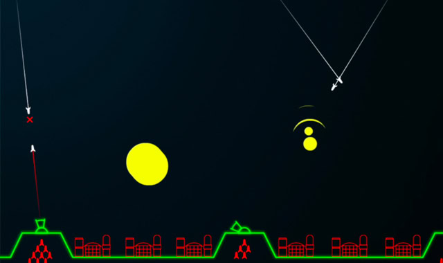 Captura del juego Atari Missile Command