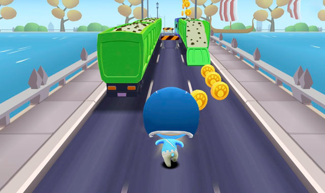 Captura del juego Blue Mushroom Cat Run