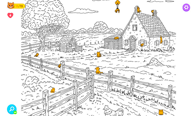 Captura del juego Spot the Cat. Hidden Cats