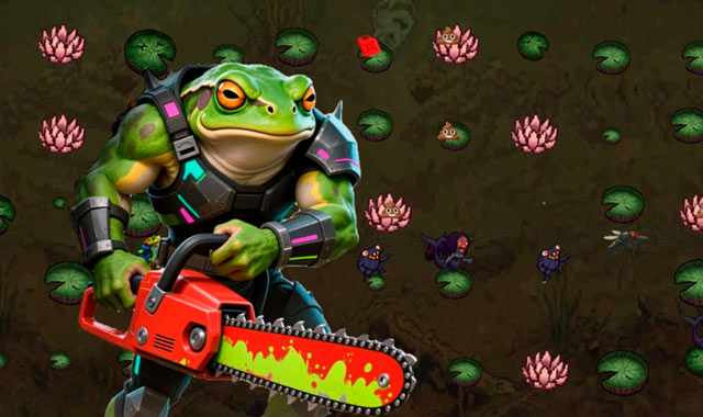 Captura del juego Cringe Toads: swamp racing with auto-shooting